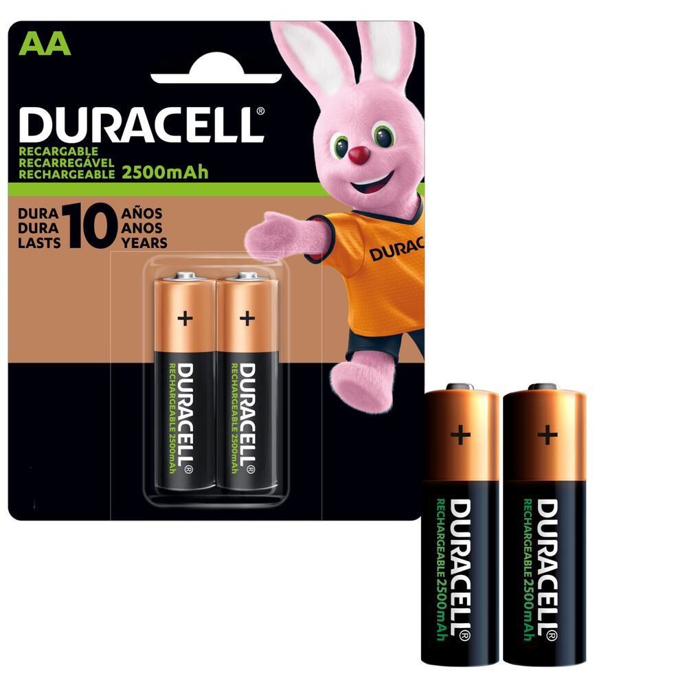 Pilas Recargable Aa Hr6 X2 1.2v Cilindrica Duracell 2500mah image number 0.0
