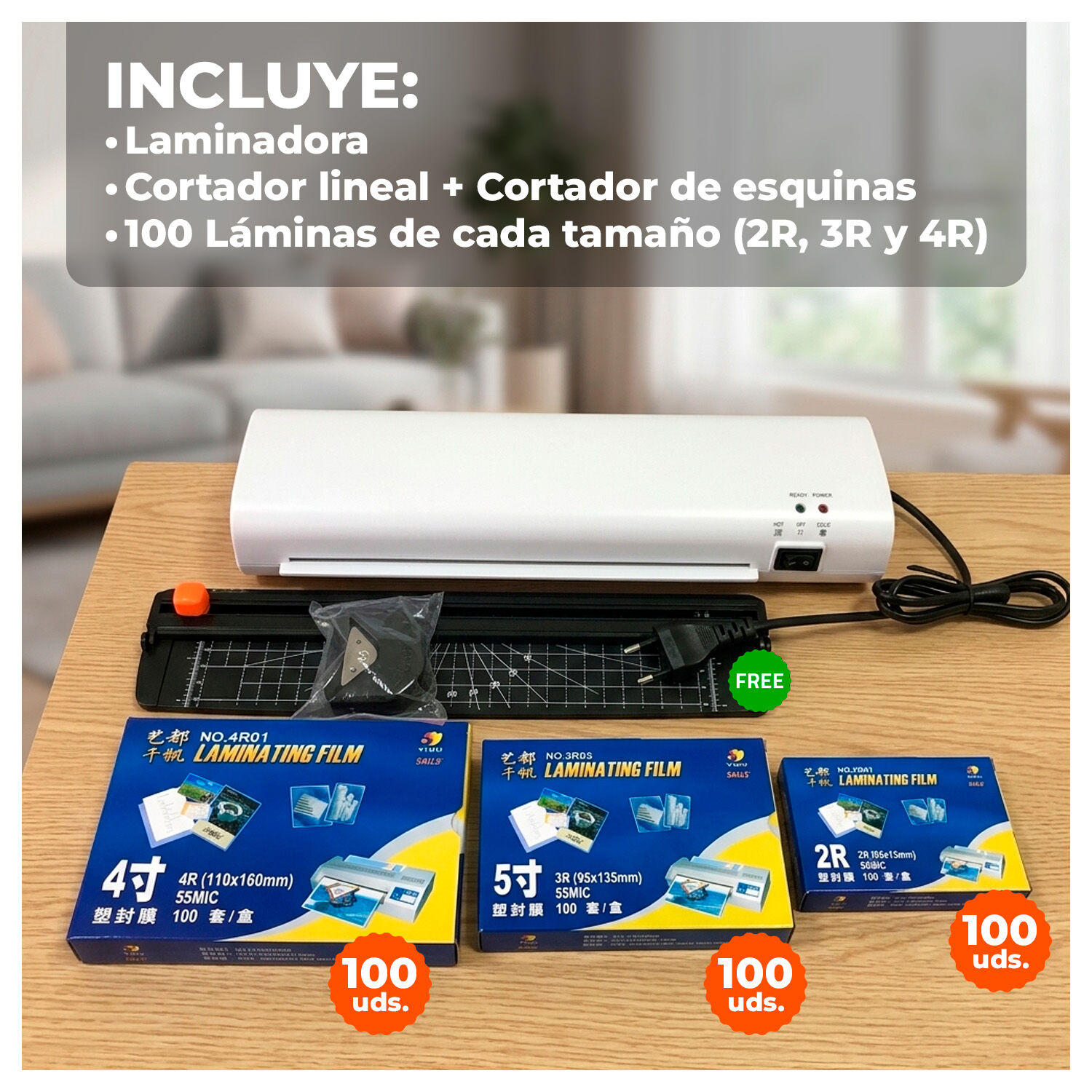 Laminadora Frio Caliente 260w Con Kit De Corte 300 Laminas image number 4.0