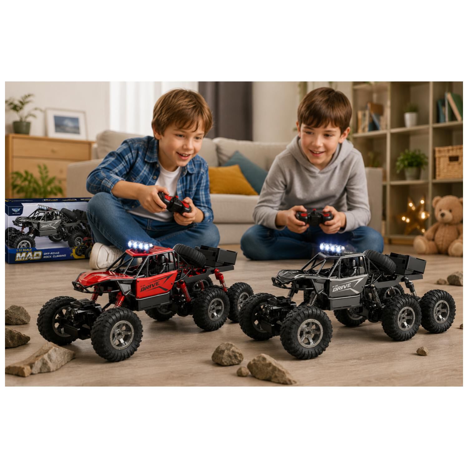 Juguete Auto A Control Remoto 6x6 1:12 Luces Led Infantil image number 3.0