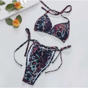 Traje Ba&ntilde;o Bikini Corte Alto Leopardo 3 Pzas Brasile&ntilde;o