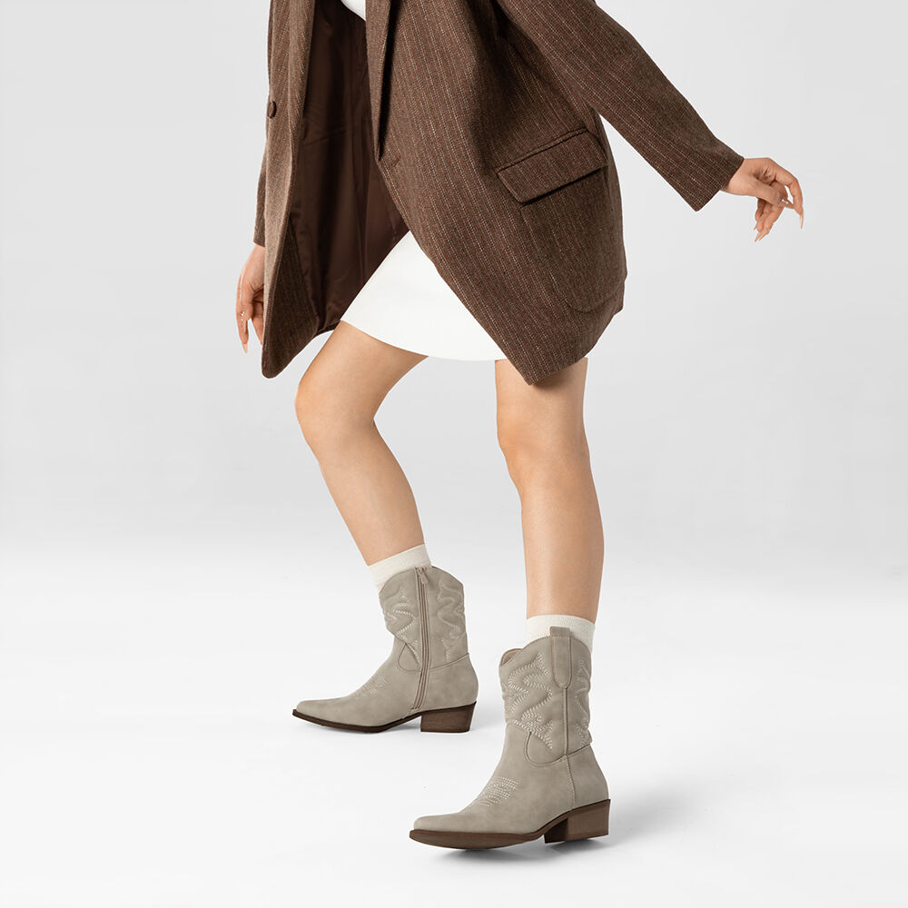 Botin Casual Mujer Moda Vintage Cowboy Bordado Weide Qbm20 image number 2.0