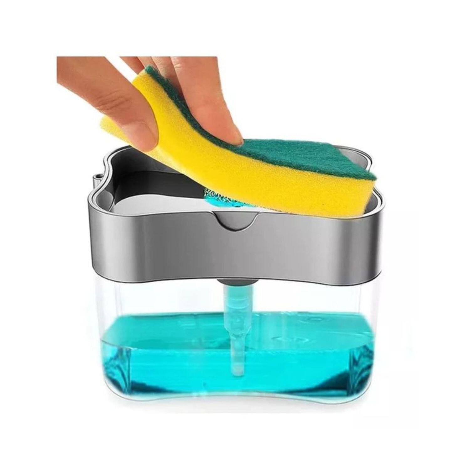 Dispensador De Jabon Liquido Para Lavaplatos Con Esponja image number 3.0