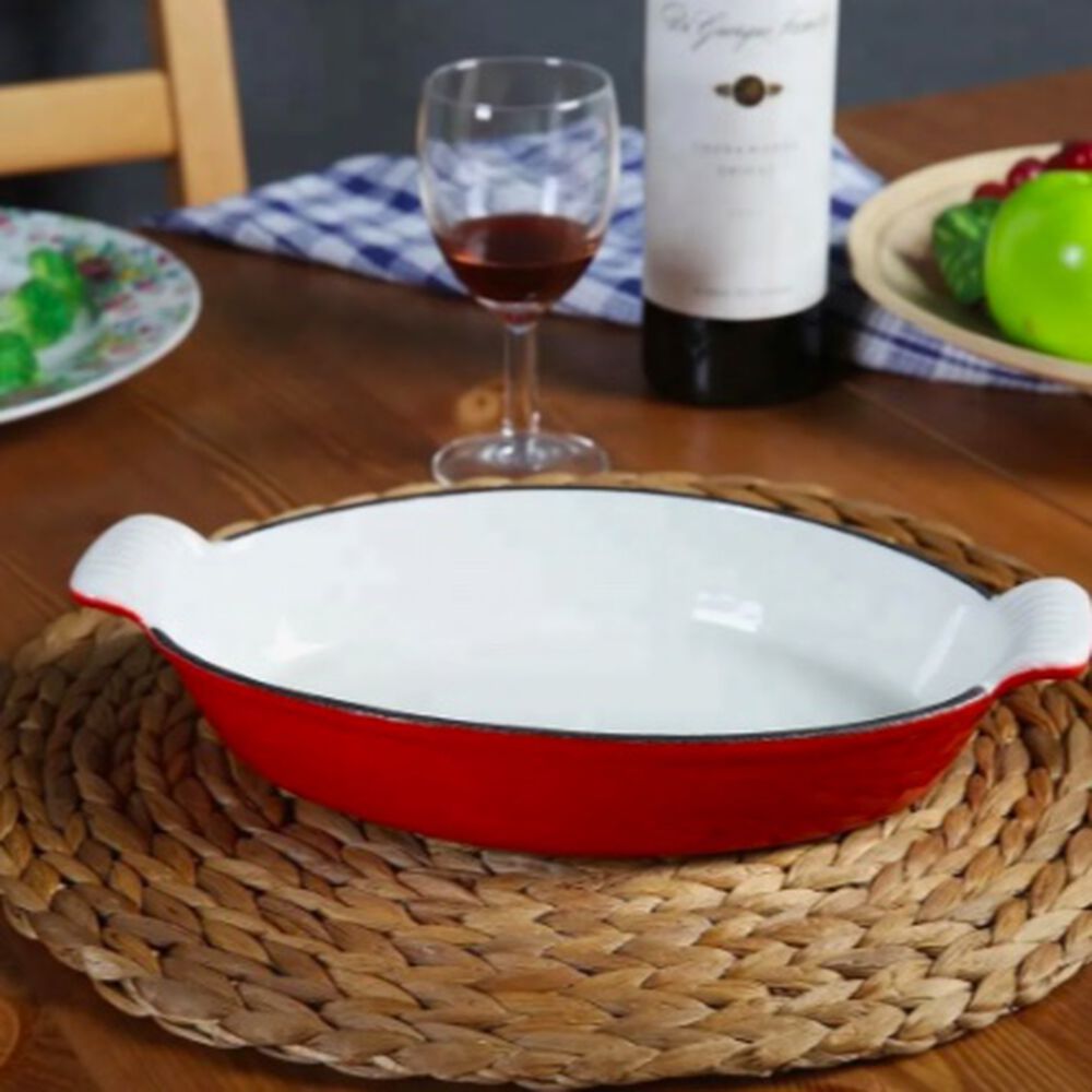 Plato De Hierro Enlozado 26 Cm Ovalado Rojo image number 2.0