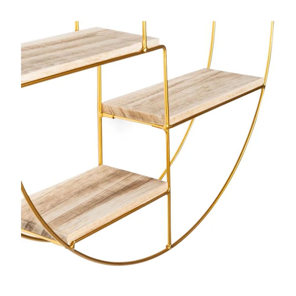 Estante De Pared Flotante Redondo De Metal 4 Repisas image number 2.0