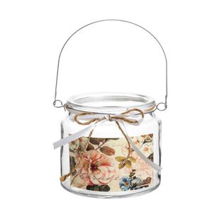Porta Velas De Vidrio Dise&ntilde;o Rosas 10 Cm