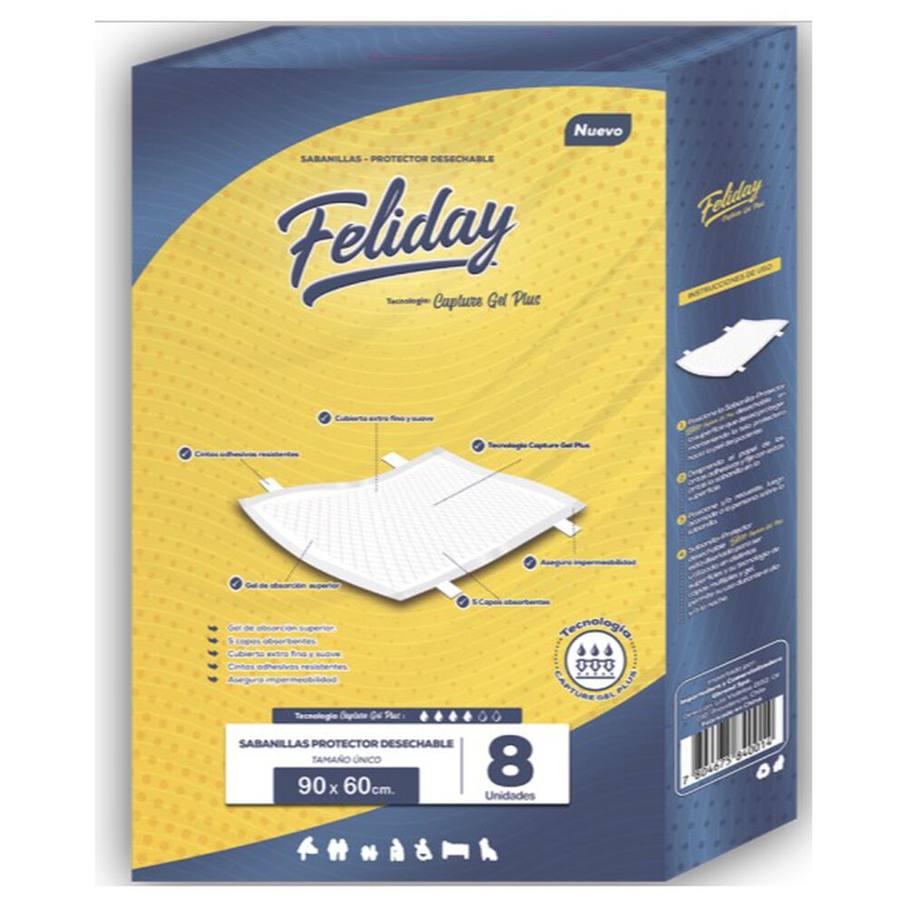 Sabanillas Bebes O Adultos Maxima Absorcion 90x60 - Feliday 8 Un image number 0.0