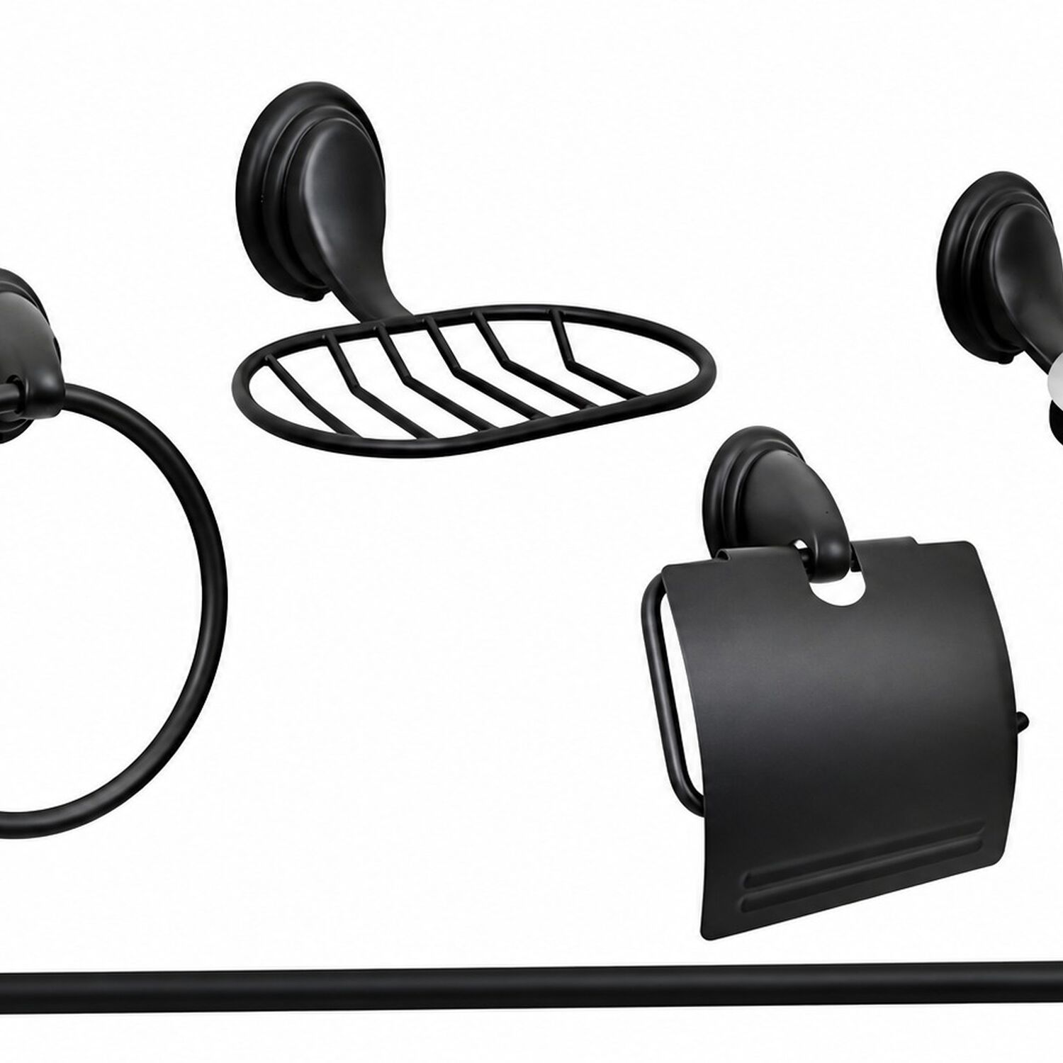 Kit Accesorios De Ba&ntilde;o 6 Piezas Modelo Notte Marca Taumm Color Negro image number 1.0