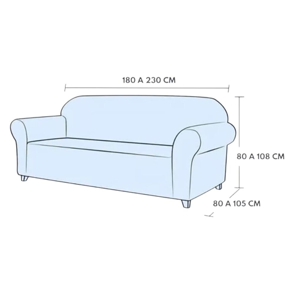 Funda Protectora Cubre Sofa De 3 Cuerpos Tela Elasticada Estampada Fse-23 image number 3.0