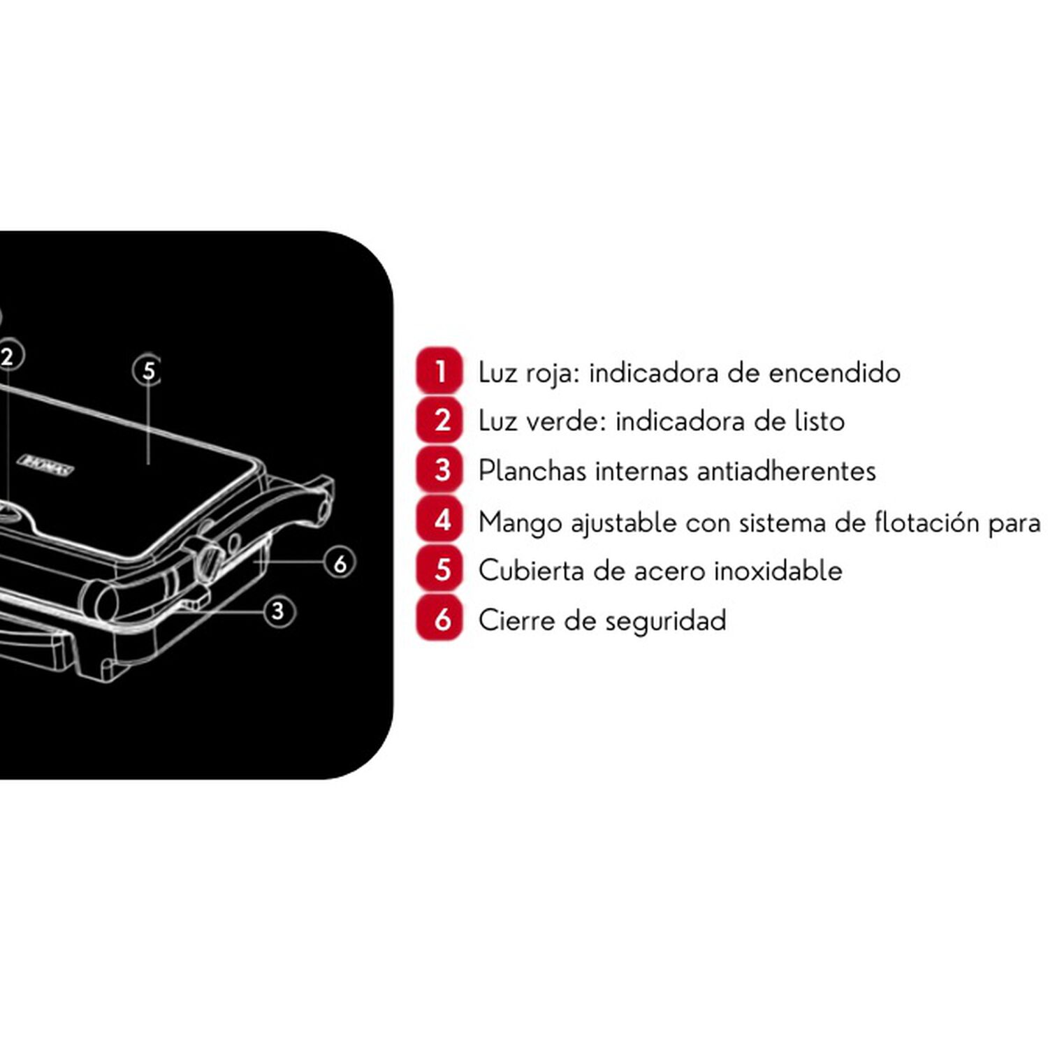 Sandwichera Panini Thomas Th-975 - Parrilla El&eacute;ctrica 2000w image number 7.0