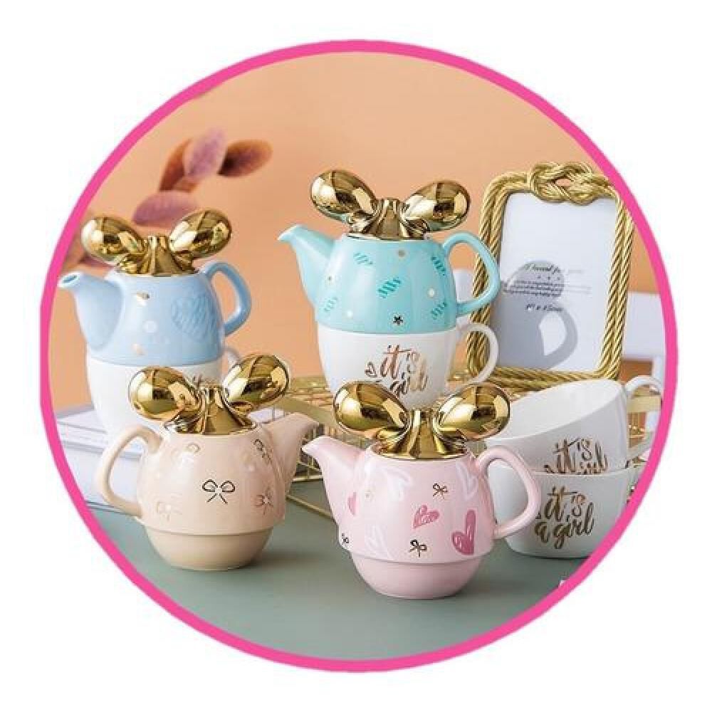 Juego De Té Tetera Cerámica Individual Luxury Its A Girl image number 0.0