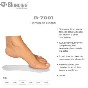 Plantilla En Silicona Para Calzado 37-38-blunding