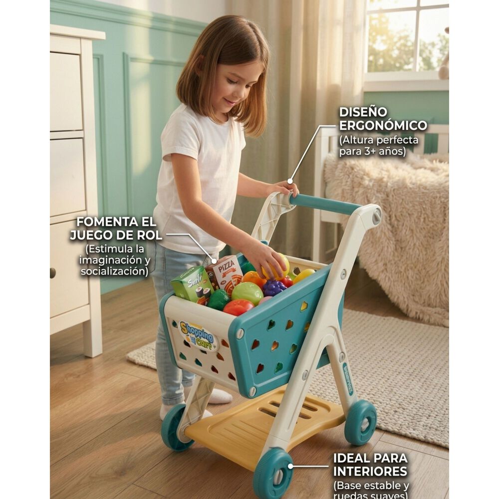 Carrito Supermercado Compra Juguete Ni&ntilde;os Excelente Calidad image number 4.0