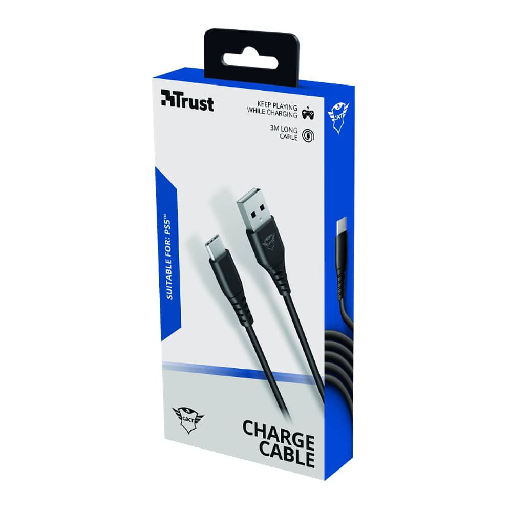 Cable De Datos Trust Type-c A Usb Para Ps5 Carga R&aacute;pida 3m image number 1.0