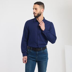 Camisa Slim Manga Larga Hombre Az Black