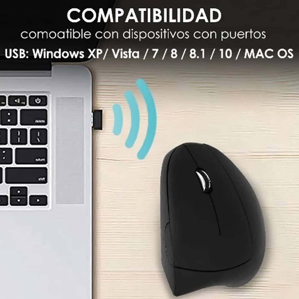 Mouse Vertical Inal&aacute;mbrico Ergon&oacute;mico Carga Usb image number 2.0