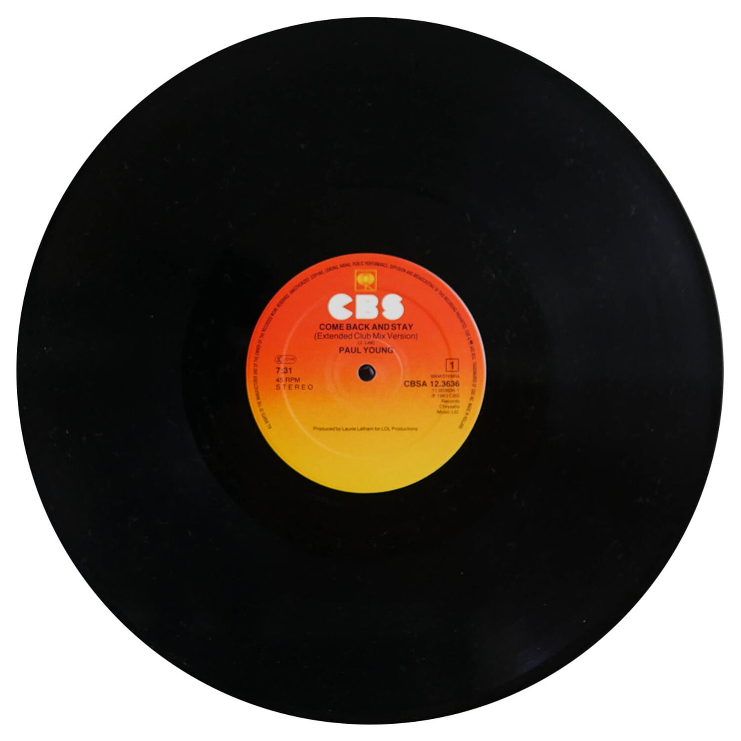 Paul Young - Come Back And Stay | 12" Maxi Single Usado image number 2.0