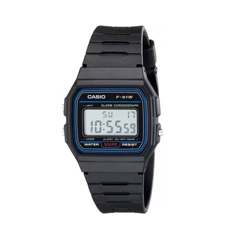 Reloj Casio Digital F91w-3dg Negro De Resina image number 0.0