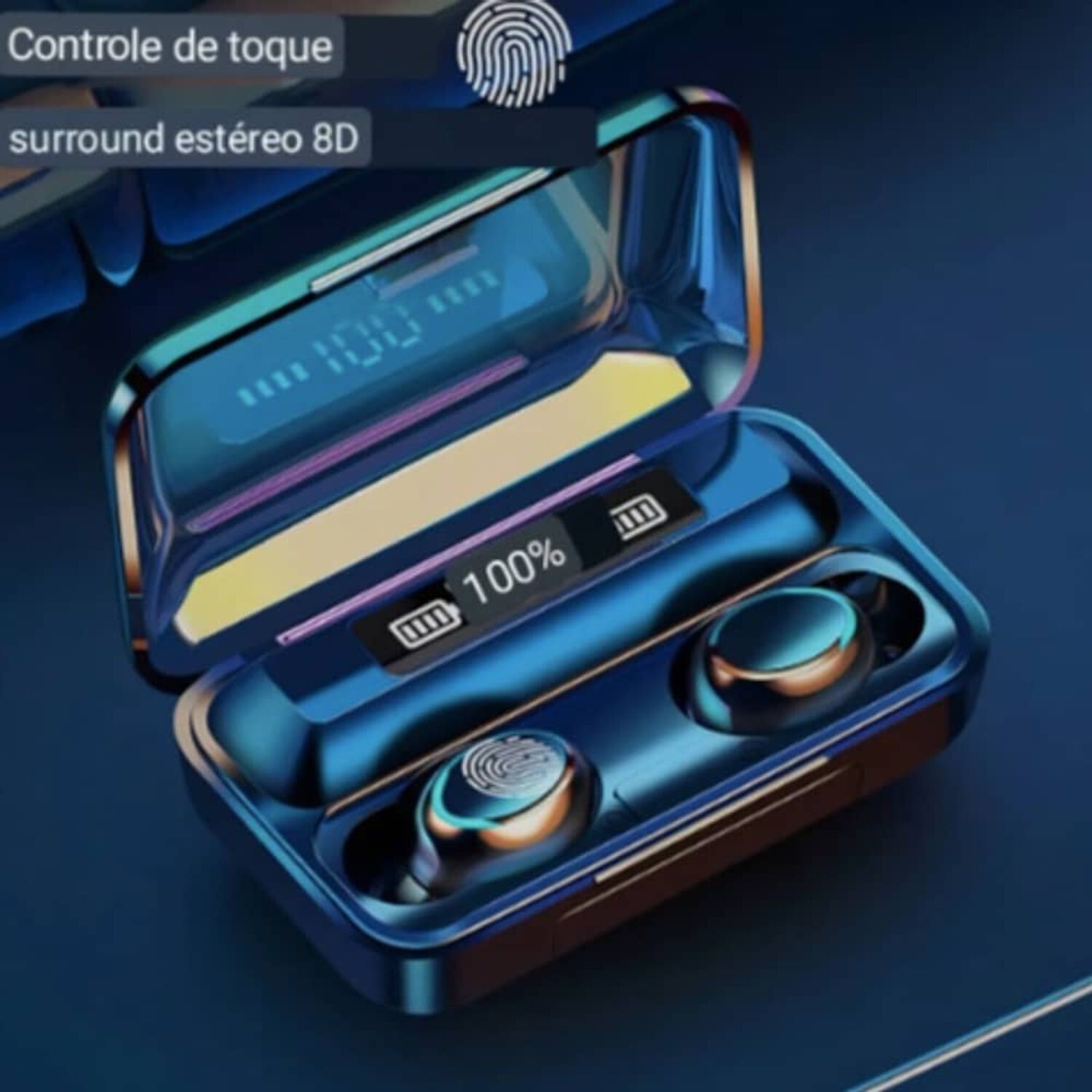 Aud&iacute;fonos In-ear Gamer Inal&aacute;mbricos Celeste Con Luz Led image number 2.0