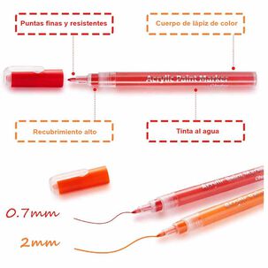 Ohuhu 40 Marcadores Acr&iacute;licos Para Manualidades