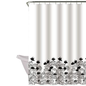 Cortina De Ba&ntilde;o 180x180 Impermeable + 12 Ganchos Santos