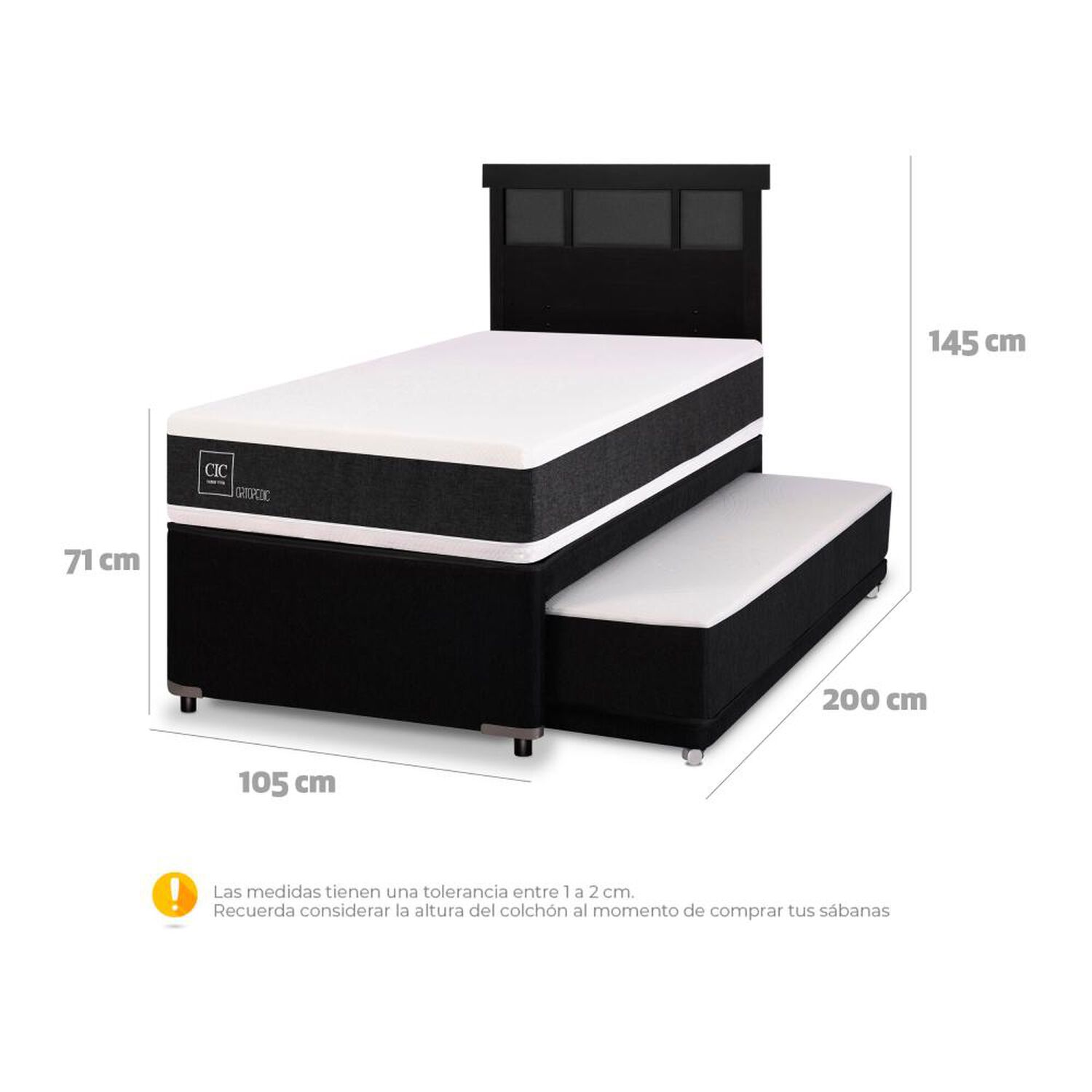 Cama Nido Cic Divan / 1.5 Plazas / Base Funcional + Respaldo image number 5.0