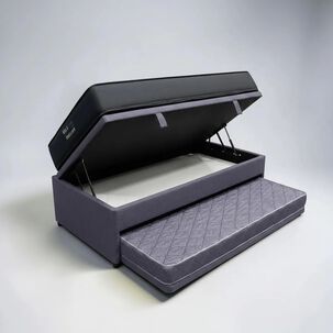 Cama Nido Ba&uacute;l Triple 1.5 Plaza - 200 Cm Arriba / 190 Cm Abajo + Colch&oacute;n Black Prime - Uno