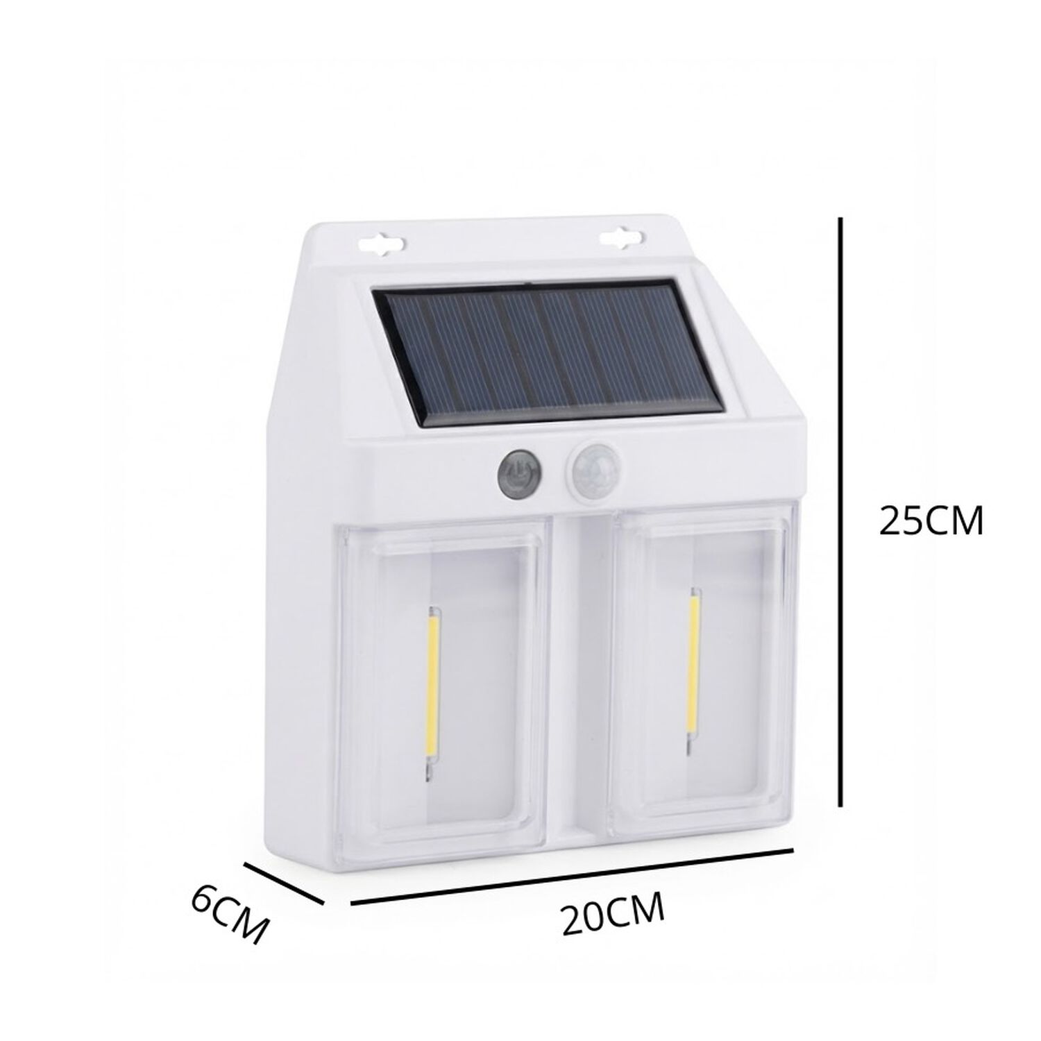 Farol Solar De Pared Led Con Sensor De Movimiento Exterior 2 Leds Luz C&aacute;lida image number 3.0