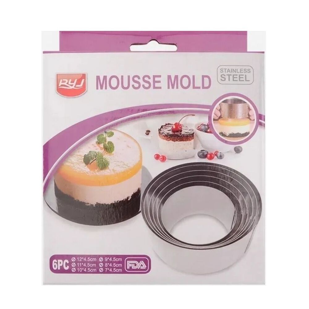 Set De 6 Moldes Redondos Para Mouse Anillos Reposter&iacute;a image number 0.0