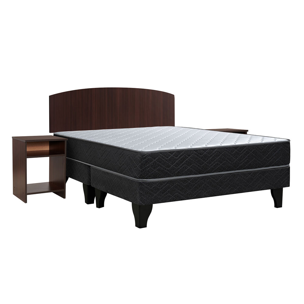 Cama Europea Celta Cádiz / 2 Plazas / Base Dividida + Set de Maderas Dakar image number 0.0