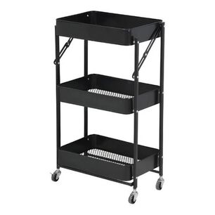 Estante Organizador Plegable Cocina Ba&ntilde;o 3 Niveles Y Ruedas