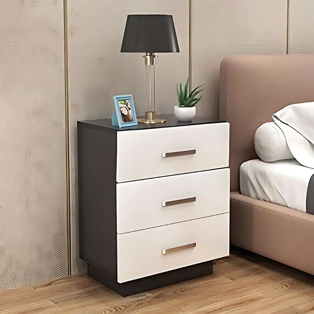 Pack 2 Velador De 3 Cajones - Blanco Y Negro image number 5.0