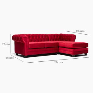 Sofá Seccional Barra Design Chesterfield / 4 Cuerpos