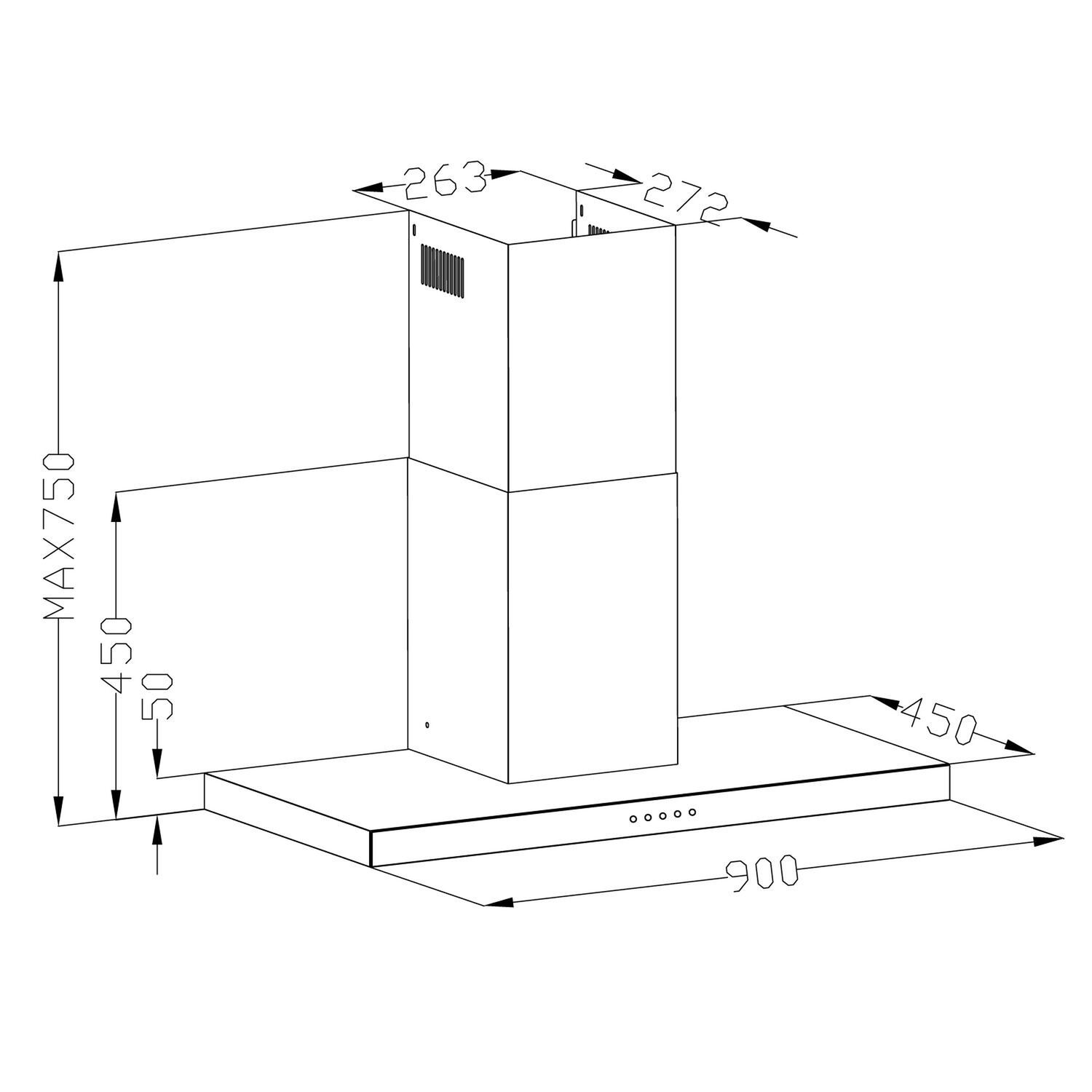 Campana Decorativa Gr&ouml;ner Inox St 90cm image number 6.0