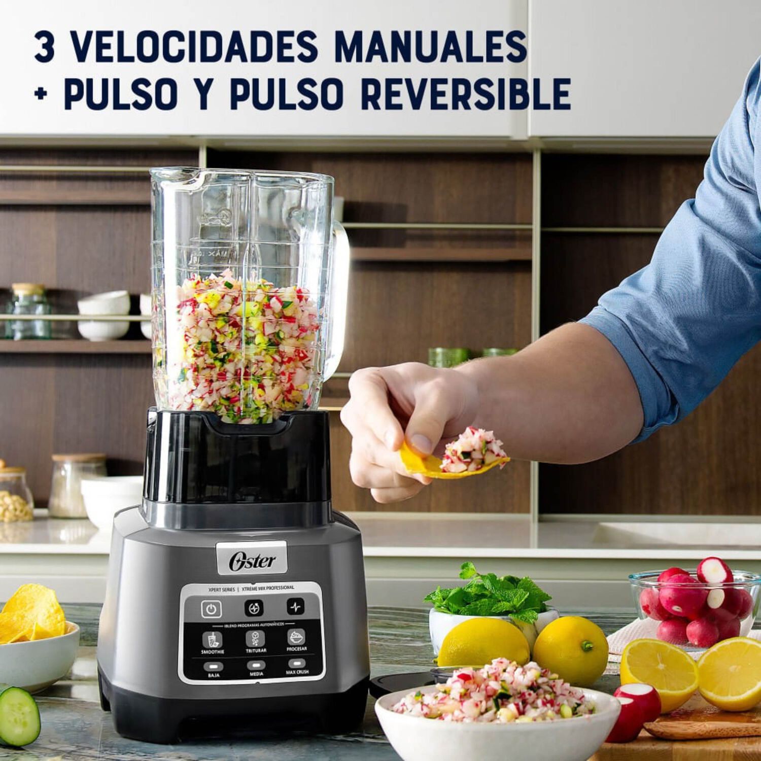 Licuadora Profesional Oster Xtreme Mix Con Iblend Y Max Crush Con Tecnolog&iacute;a Reversible, Vaso Blend-n-go Blstxpg-bgw image number 2.0