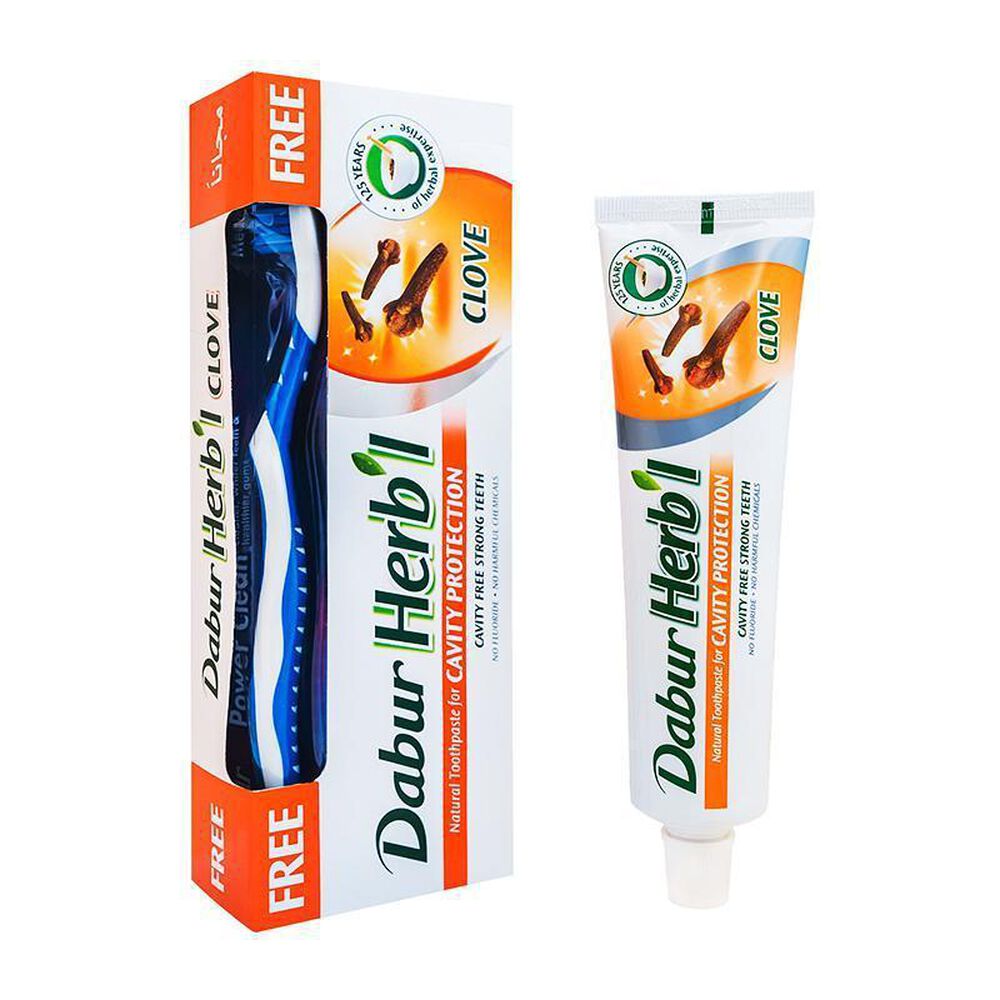 Pasta Dental Herb'l Clavo De Olor + Cepillo De Dientes 150gr image number 0.0