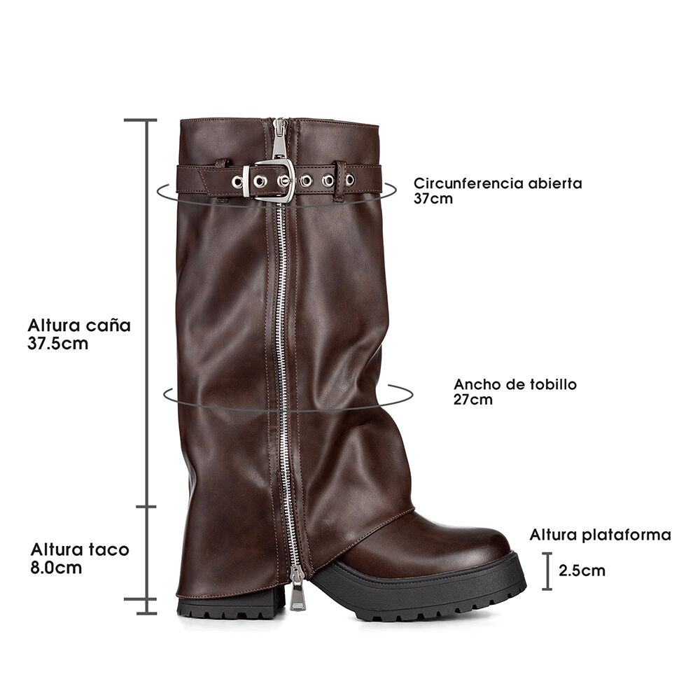 Botas Largas Mujer De Moda Eco Cuero Vintage Weide Czy603 image number 6.0