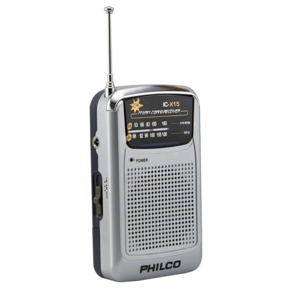 Radio De Bolsillo Retro Am Fm Gris Ic-x15 image number 1.0