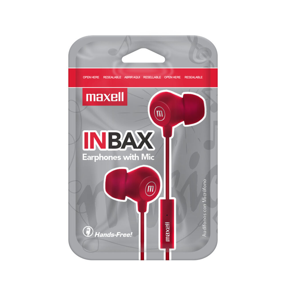 Audífonos Maxell In-bax Con Micrófono In Ear 3.5mm Rojo image number 1.0