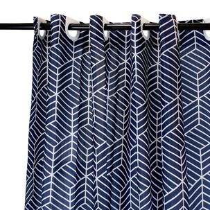 Cortina Para Ba&ntilde;o Nautica Home Poli&eacute;ster 180x180cm Dise&ntilde;o Azul