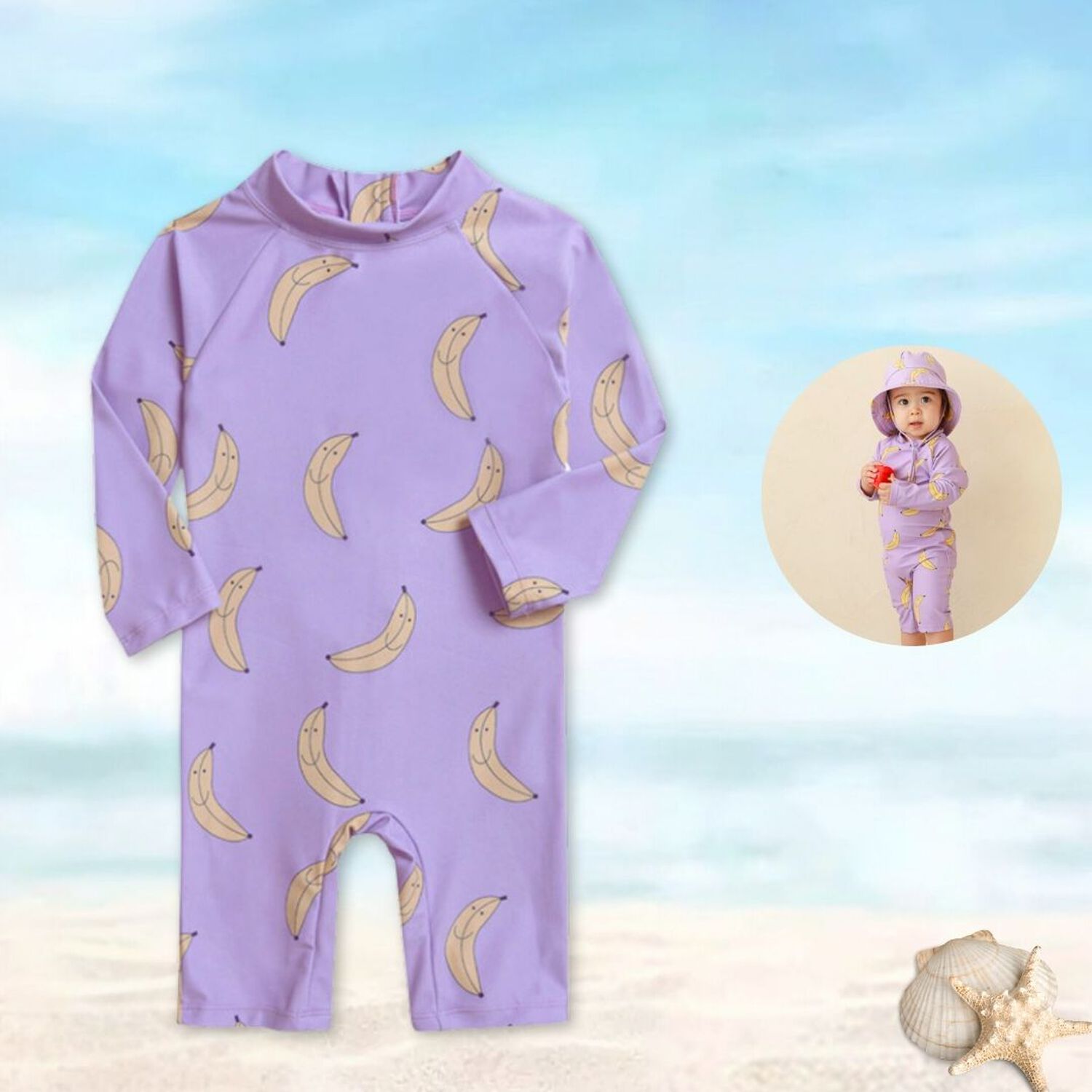 Traje De Ba&ntilde;o Enterito Manga Larga Ni&ntilde;o Jump Kids Lila image number 1.0