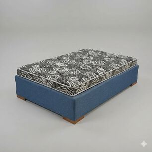 Cama 1 Plaza Box 30 Cm L180 Cm + Colchon Modelo Ideal / Con Patas De 4.5 Cm (gris)