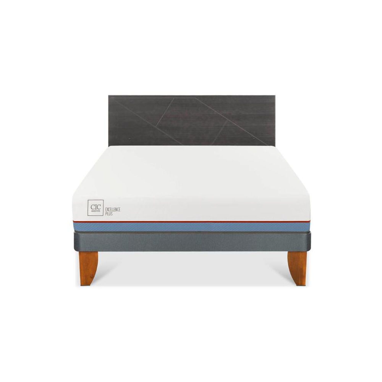 Cama Europea Cic Excellence Plus / 2 Plazas / Base Normal + Respaldo image number 0.0