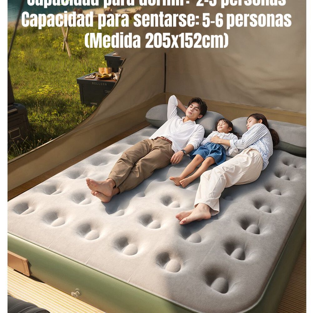 Colchón Cama Inflable Eléctrico Con Cojín Bolso 2 Plazas image number 7.0