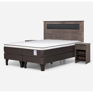 Cama Europea Rosen New Style 4 Plus / King / Base Dividida  + Set Maderas Ferrara Gris