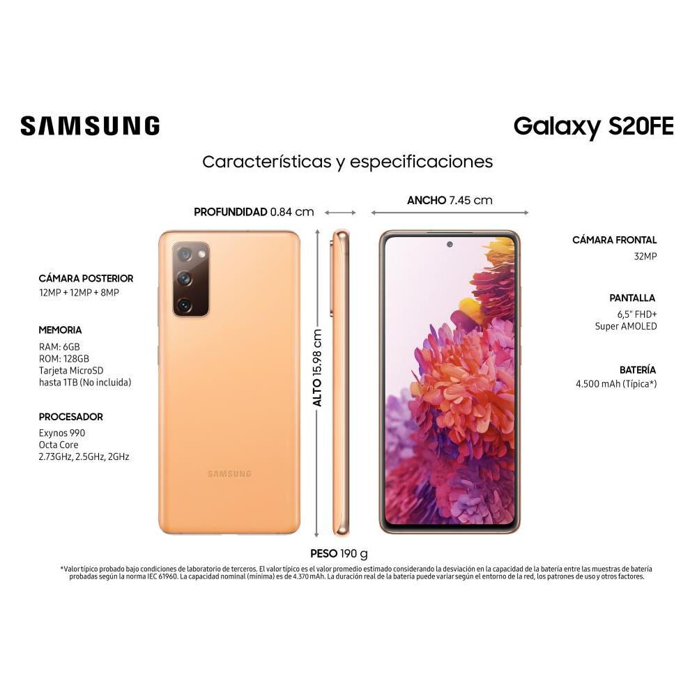 Smartphone Samsung S20 Fe Cloud Orange / 128 Gb / Liberado image number 7.0