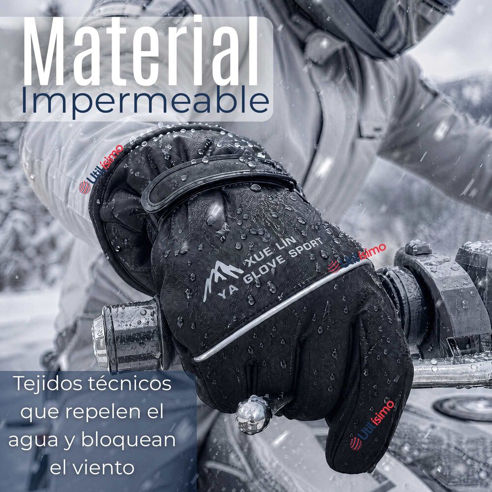 Guantes Para Moto Impermeables Surtidos Touchscreen Antideslizantes T&eacute;rmicos image number 3.0