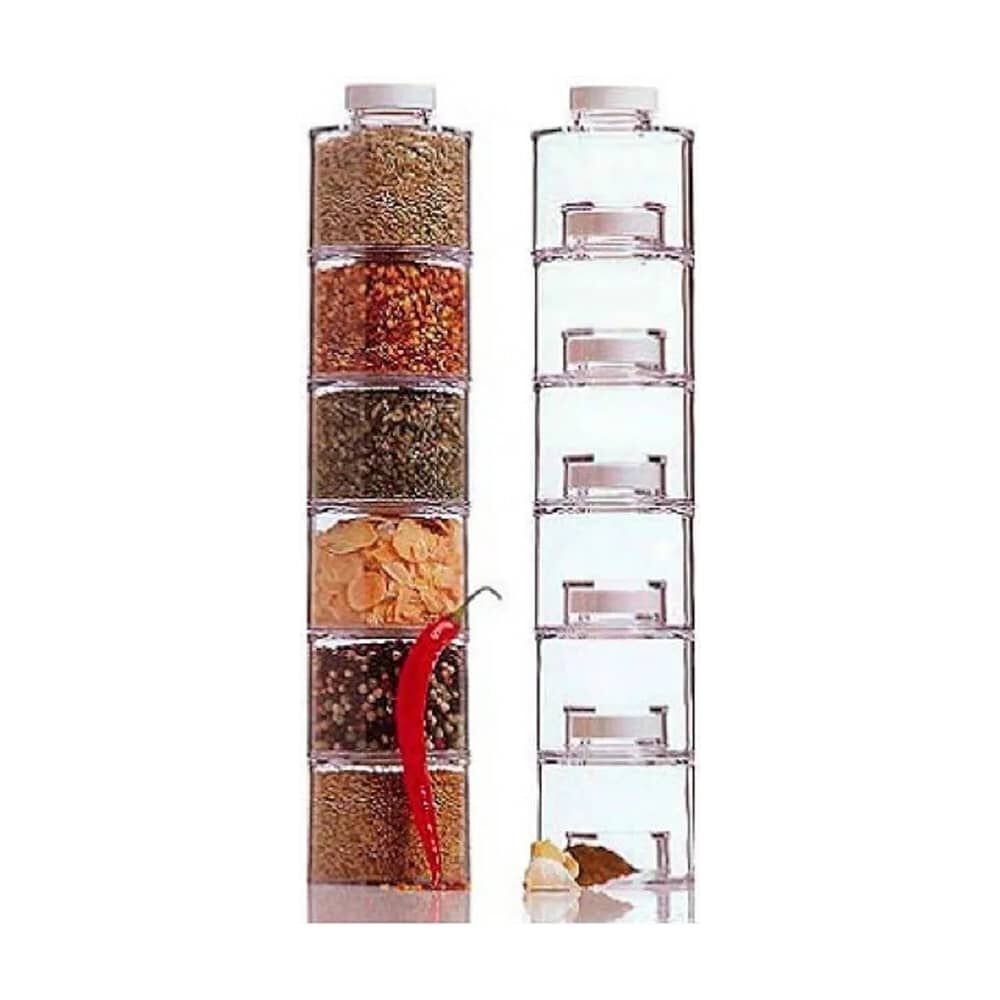 Especiero Modular Torre 6 Frascos Condimentos Cocina image number 0.0