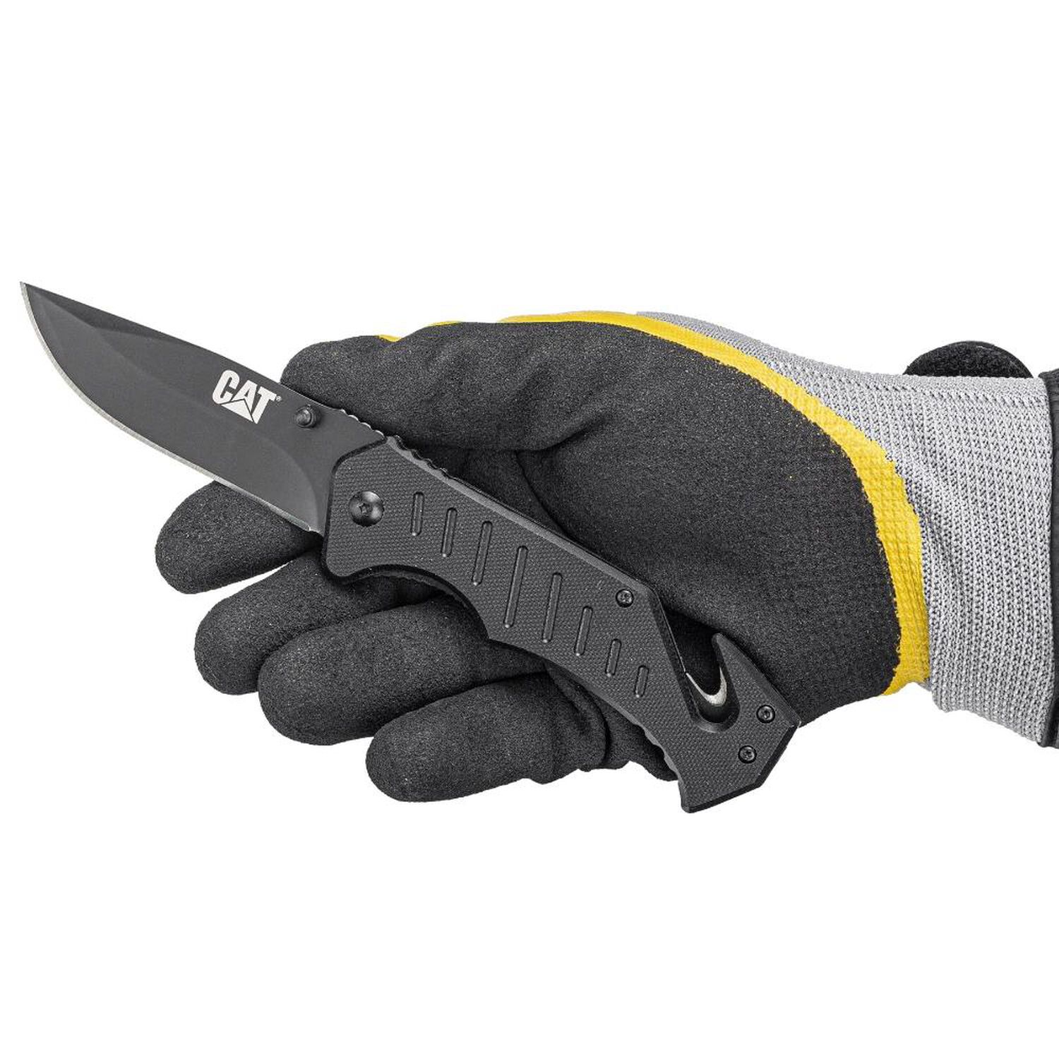 Cuchillo Navaja Plegable Cat 980012 Punta Curva Con Rotura De Vidrio Y Cortador De Banda image number 6.0