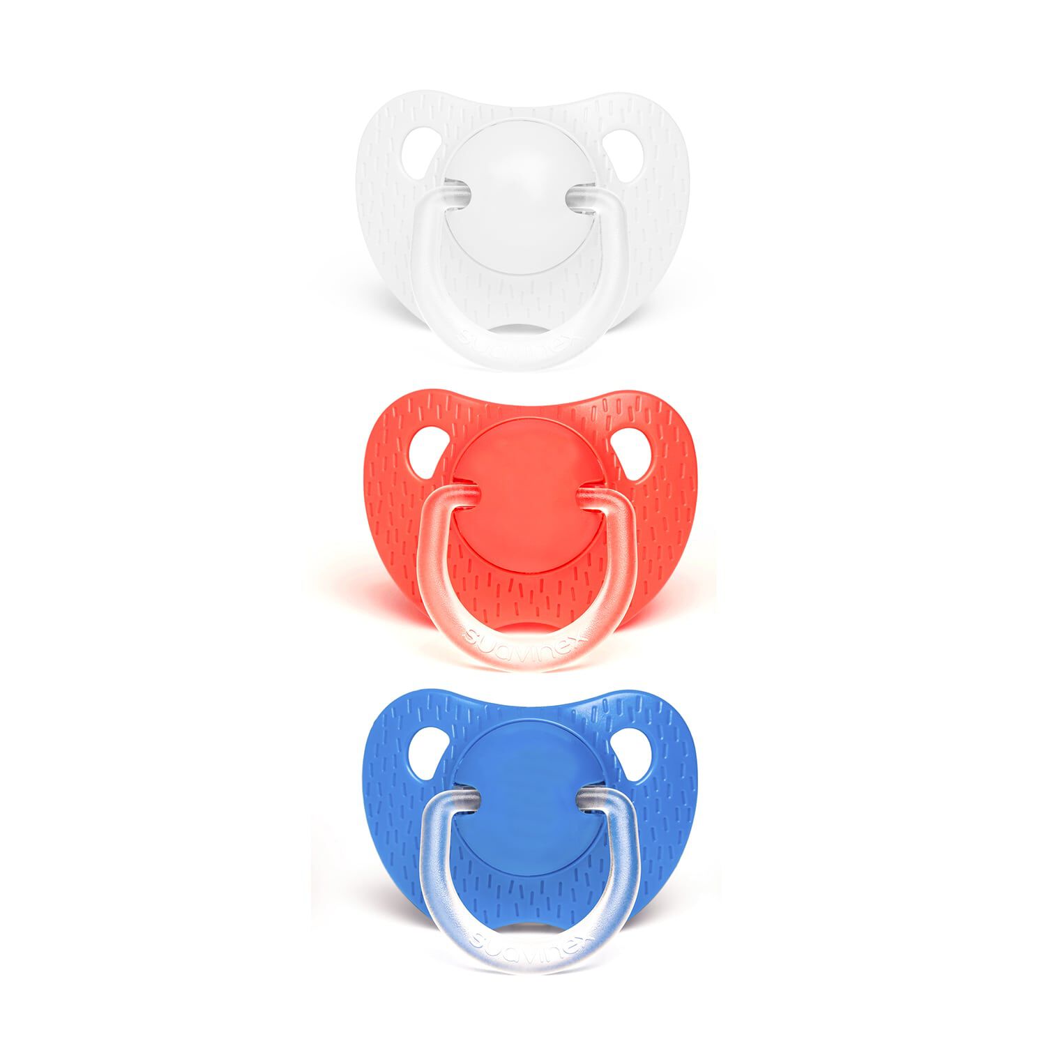 Pack De 3 Chupetes Evolution Blanco, Coral Y Azul image number 0.0