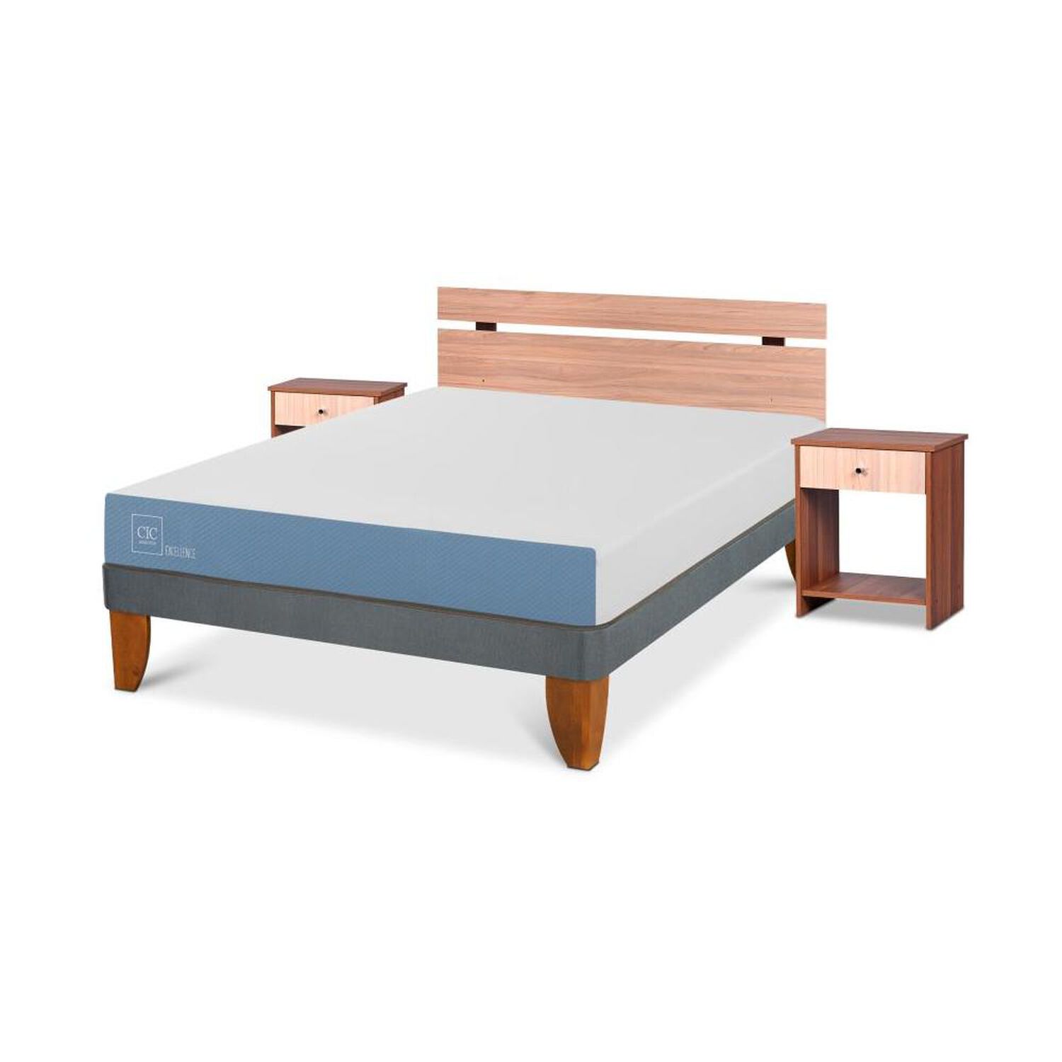Cama Europea Cic Excellence / 2 Plazas / Base Normal + Set De Maderas image number 1.0